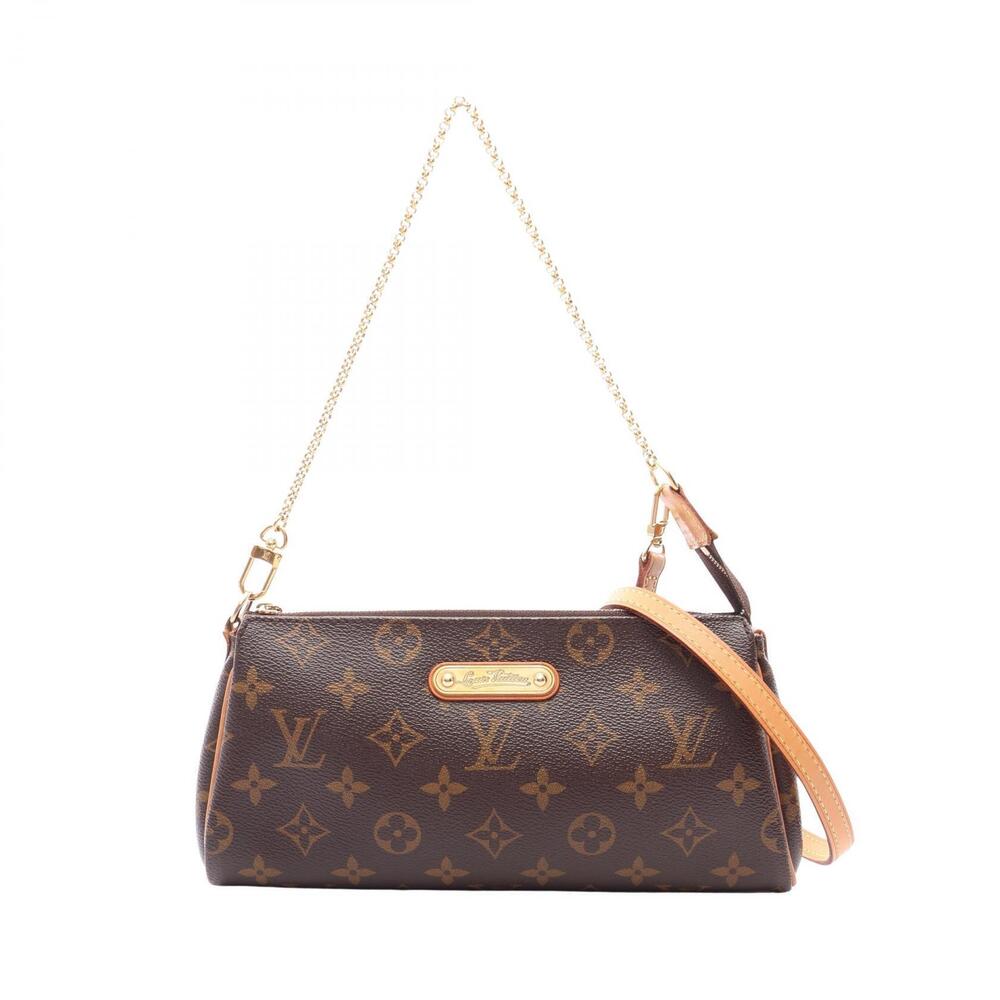 Louis Vuitton Eva Canvas Leather Monogram Shoulder Bag Brown